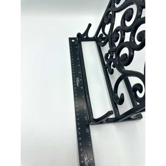 Fleur De Lis Cast Wrought Iron Scroll Cook Book Easel Stand Holder, 10 1/2" tall - Picture 5 of 7